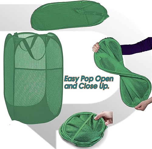 Miniatura 86 de BATTOO Cesta plegable de malla fuerte de lujo con bolsillo lateral plegable para lavandería, baño, habitación de los niños, dormitorio universitario