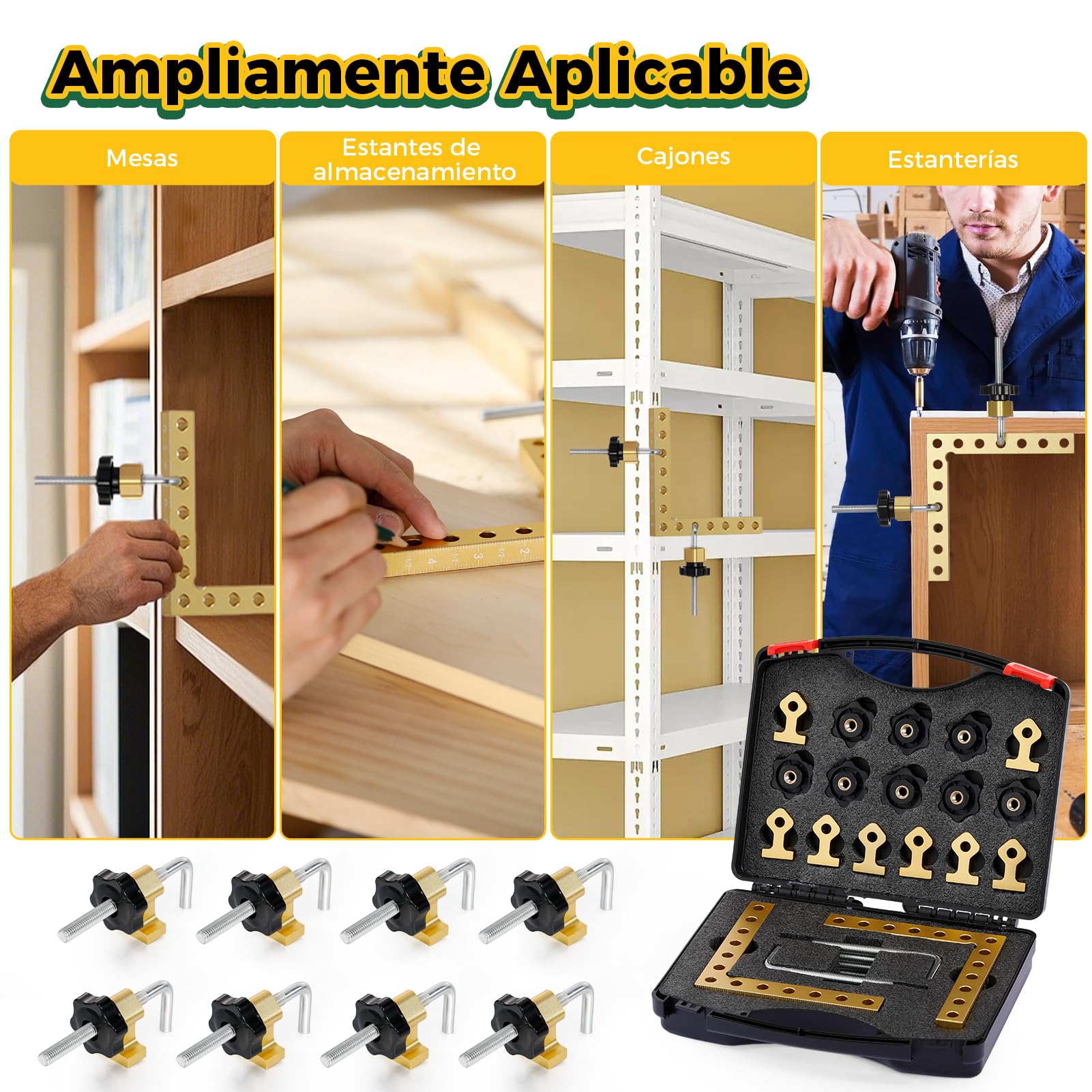 Geevorks Abrazadera de Ángulo de 90 Grados,Cuadrados de Posicionamiento 90 Grados,Abrazadera de Esquina Tipo L,Para Carpintería, Bricolaje, Manualidades(140 mm/5,5 ")