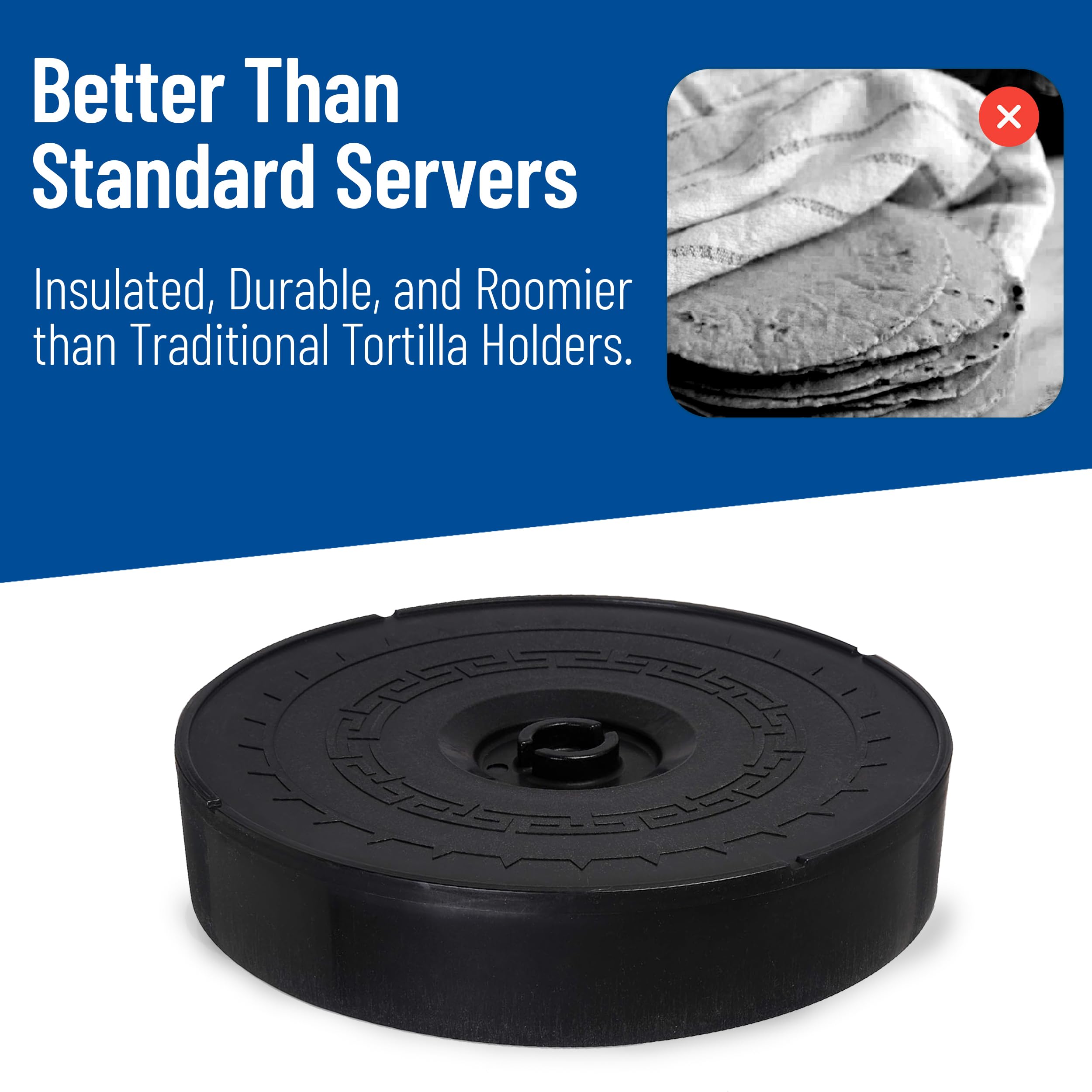 Carlisle 071703 Lift Off Jumbo - Servidor para tortillas, 30,5 cm / 5 cm, color negro