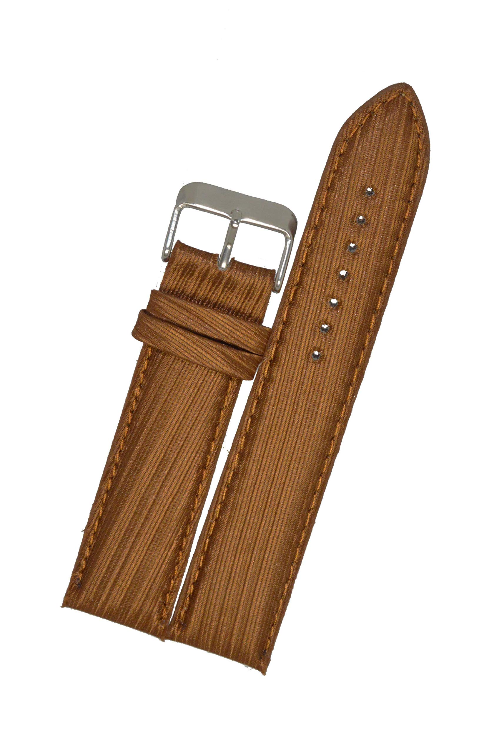 20MM Padded Ogive Tip Leather Watch Strap / Watch Band (Width- 20mm /Colour- Copper Brown) D6209