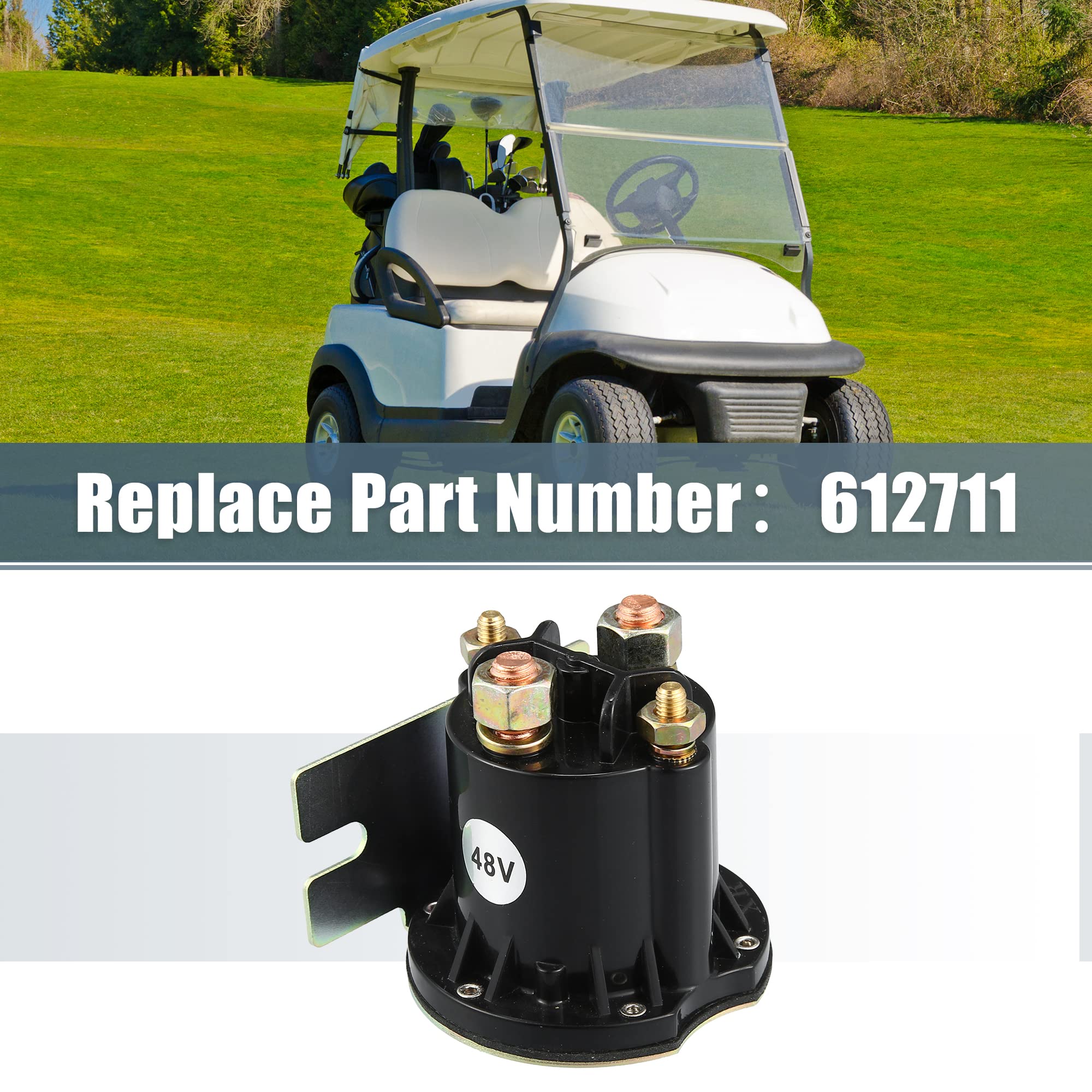 A ABSOPRO Solénoïde 48V De Rechange Pour EZGO TXT 10-21 1pc | Couleur Noir, Matériau Plastique Et Métal, Taille 6.4x6.2x7.1x3.5cm, Numéro OE 612711, Imperméable, Haute Dureté
