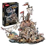 3D Puzzles for Adults Kids Tortuga Pirate Bay Cool Pirate Shipwreck Home Decor Indoor Model Kits Ragged Pirate Ship Crafts for Adults Birthday Gifts for Kids Women Men Teen Boy Room Decor