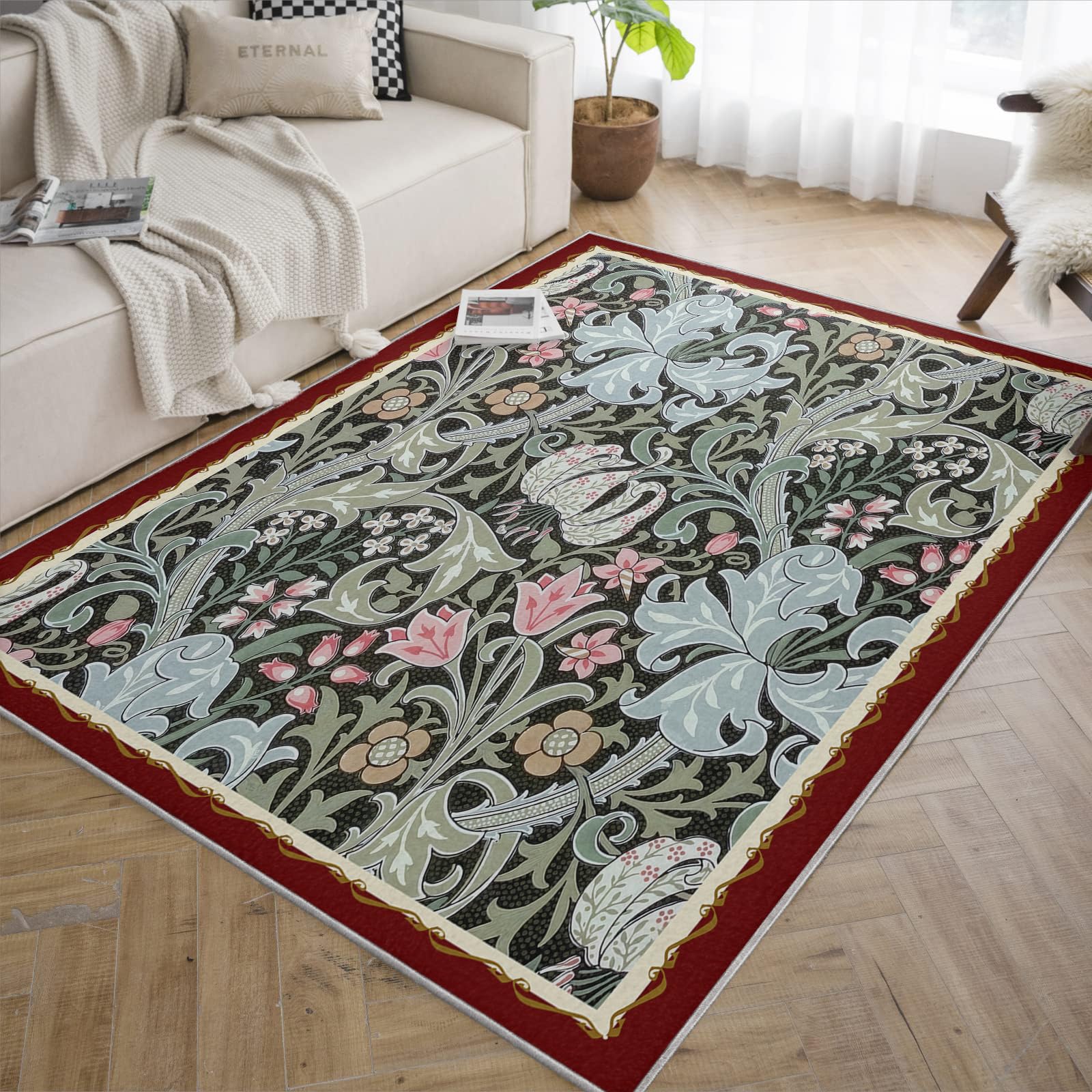 Tapis de Noël doux pour sol froid style bohème et ferme
