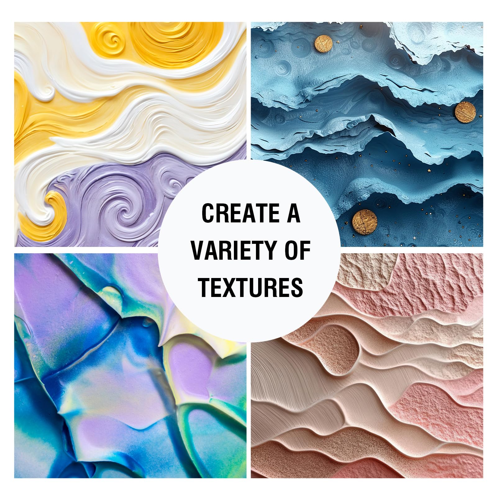 Falling in Art Modeling Paste for Acrylic Painting, 16.9Oz Acrylic Textured Paste, Lightweight Moddeling Paste for Textured Art - Image 3