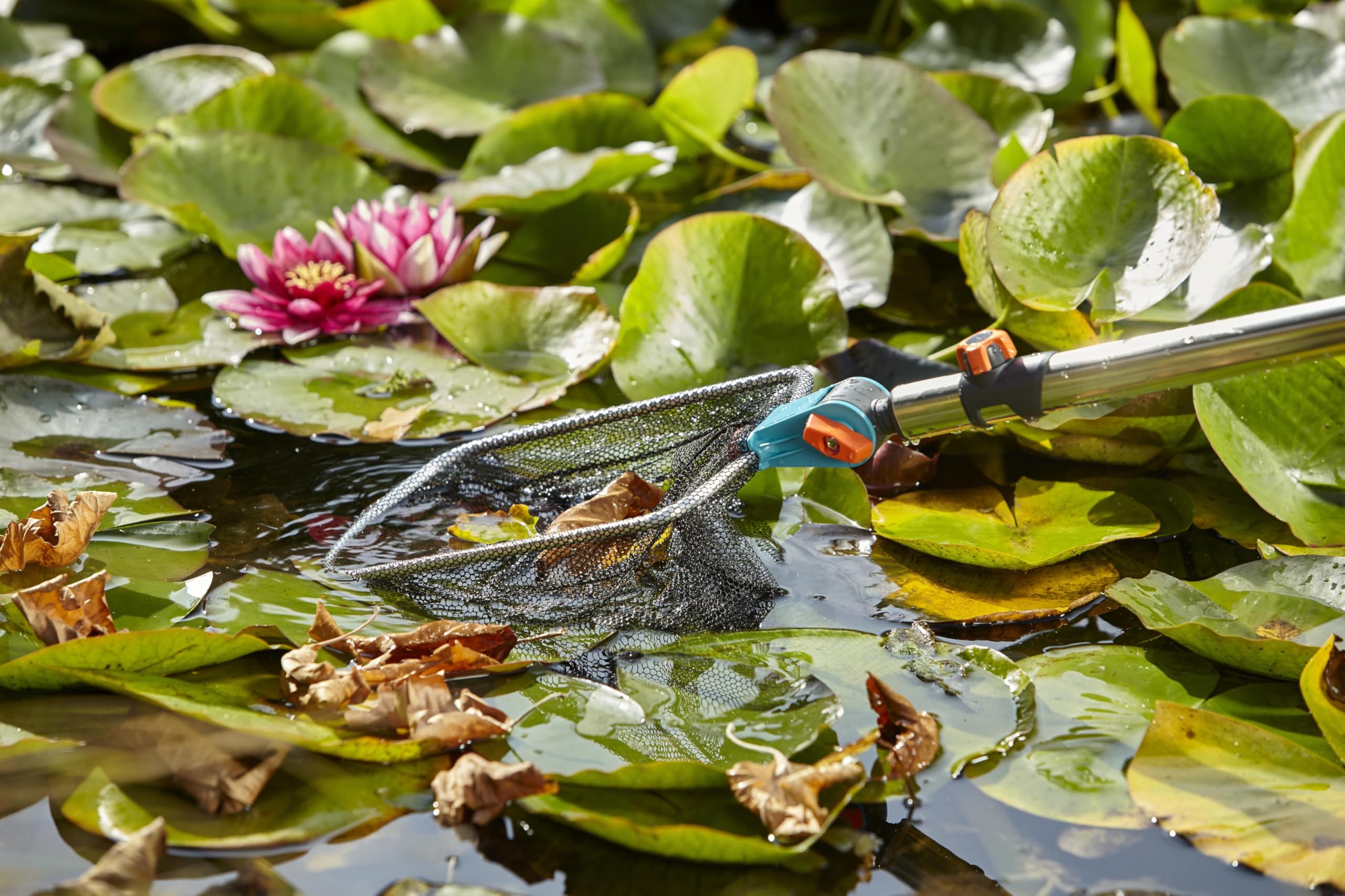 Gardena combisystem Pond Nettoyant Vario 2: Pond Kescher incl. Net de maille grossière et fin, accessoires de jardin idéal pour un nettoyage facile de l'étang de jardin (3230-20)