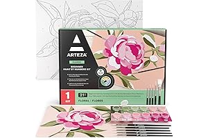Arteza Paint by Number Adults, Seniors Beginners - Floral, 12x16