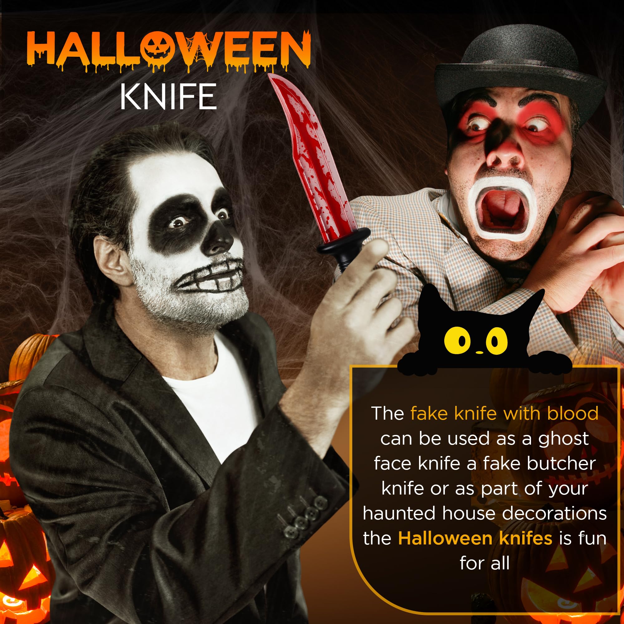 Clown Tueur Déguisement Faux Couteau Ensanglanté 31cm - Accessoire Déguisement Horreur Halloween Accesoire Halloween
