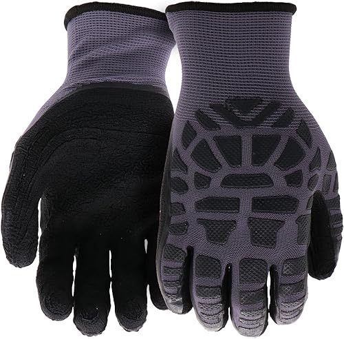 Miniatura 9 de Boss Guante de trabajo sumergido de látex de espuma micro armadura de agarre táctil, carcasa de nailon, resistente al agua, resistente a la abrasión