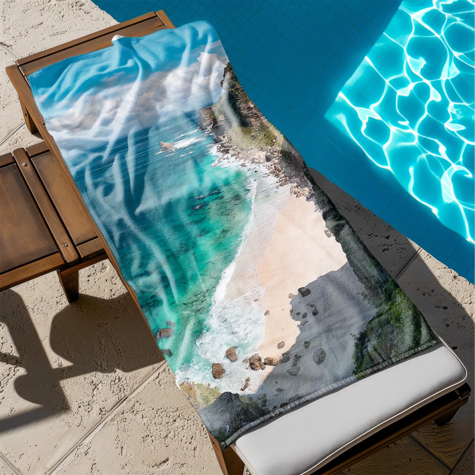 Genérico Toalla Playa Grande Mar Verde Microfibra Secado Rápido Oversize Toalla Sin Arena Súper Ligera Piscina Camping Picnic Yoga Gimnasio Y Deportes Viaje