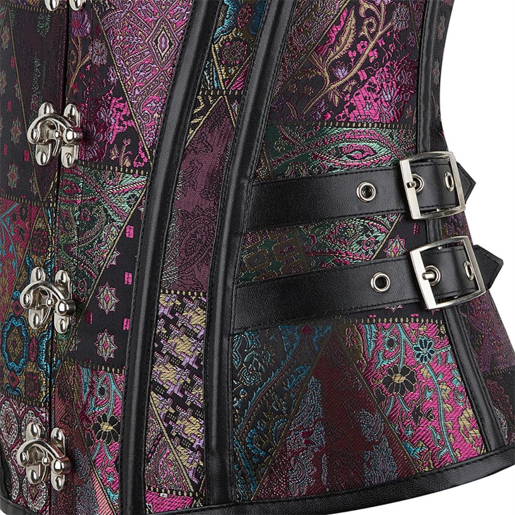 e-girl Corset Overbust Boucles Gothiques Lacage Arrière femme,EU 32-42