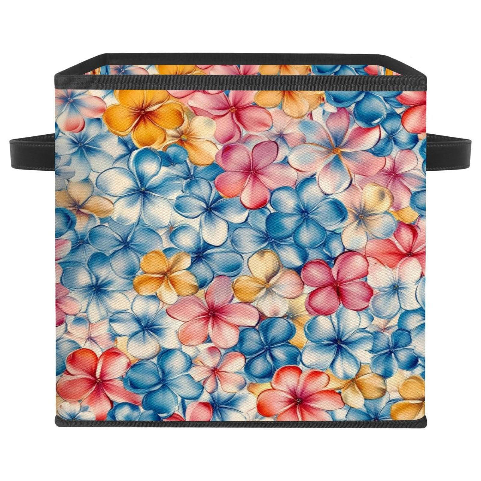 Grande boîte de rangement fleur fushi en tissuOxford robuste pour vêtements