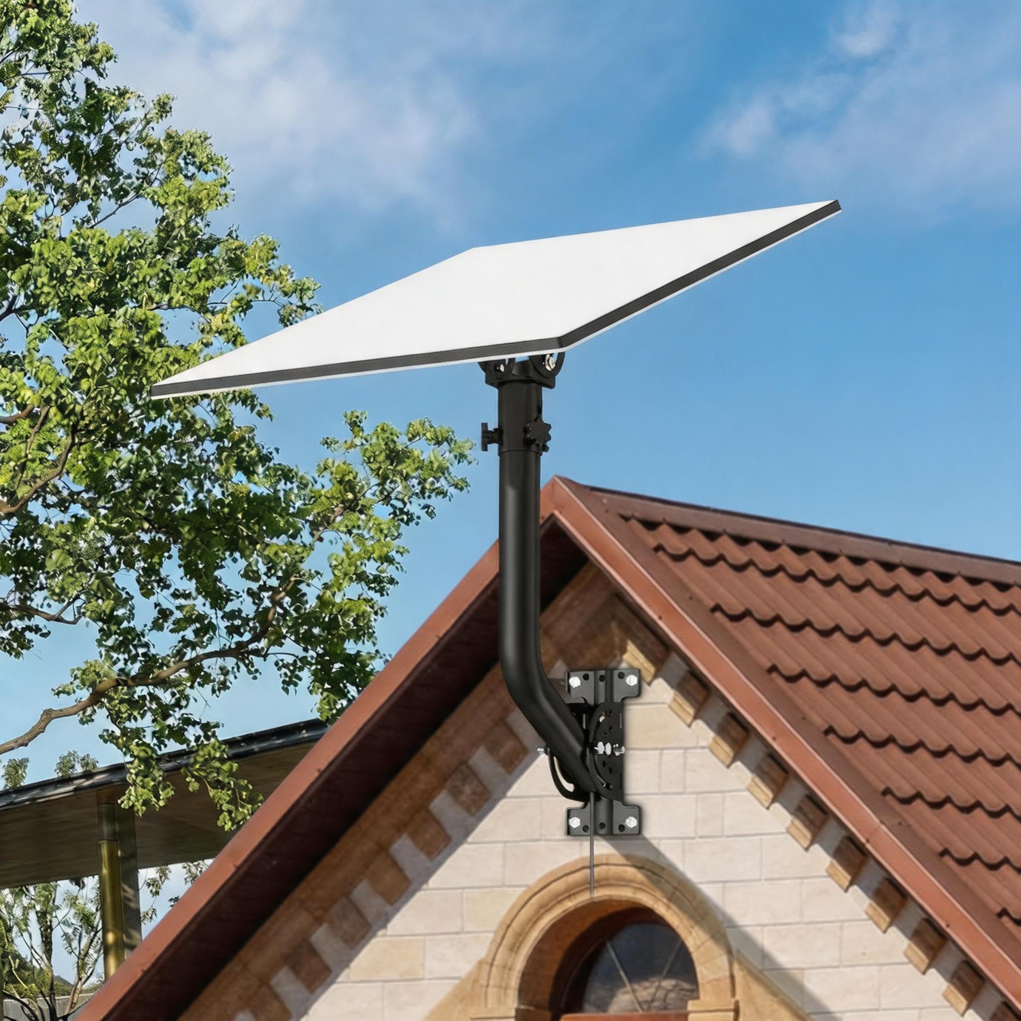 Stojak Starlink Gen 3/V3 z regulacją 360°, zestaw do montażu ściennego/dachowego z adapterem do rur, metalowy uchwyt kompatybilny ze standardową anteną Starlink, instalacja zewnętrzna