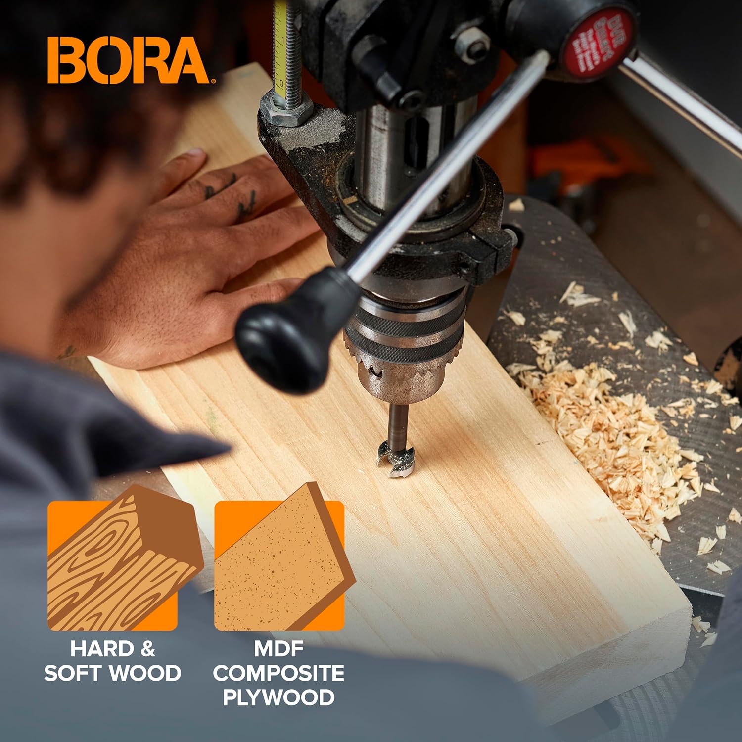 BORA BFB-009997 22mm Dia Tempest Forstner Bit 90mm OAL, 10mm Round Shank for Wood Drilling Ideal for Cabinet Making and Fine Woodworking Projects 5 BORA BFB-009997 22mm Dia Tempest Forstner Bit 90mm OAL, 10mm Round Shank for Wood Drilling Ideal for Cabinet Making and Fine Woodworking Projects