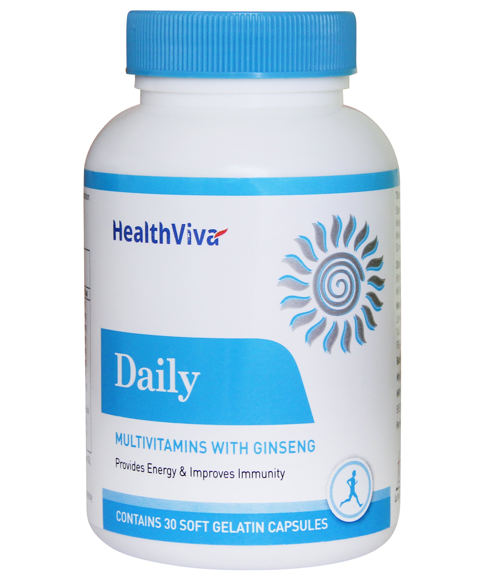 HealthViva Daily (Multivitamin with Ginseng Extract & Multimineral)-For General Health, Unflavoured-60 tablet