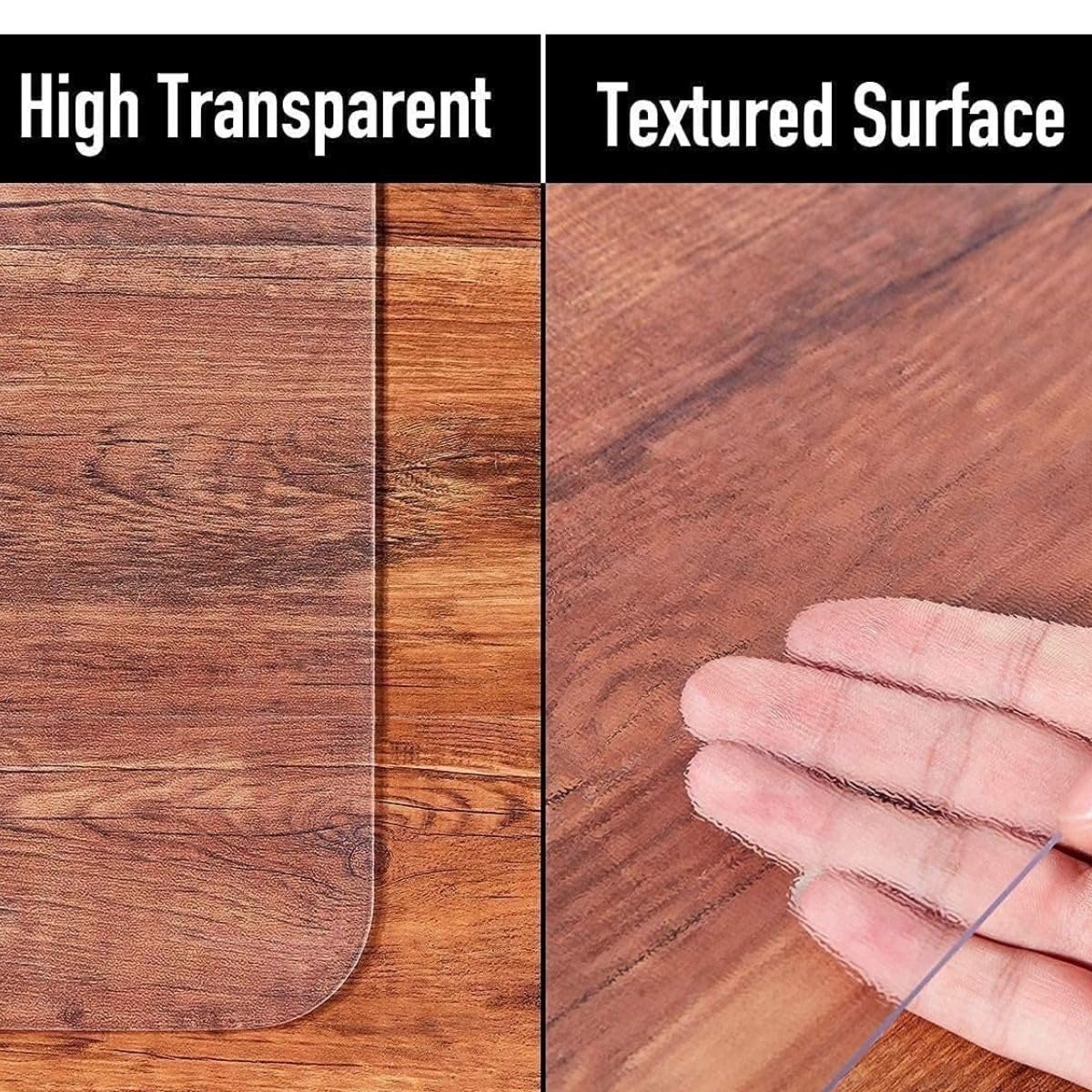 Alfombrillas Redondas de protección de Suelo de 1mm for baldosas de Madera, Alfombrilla Transparente for Silla de Escritorio, for Madera Dura, Alfombra de Vinilo Impermeable(Frosted,110cm)