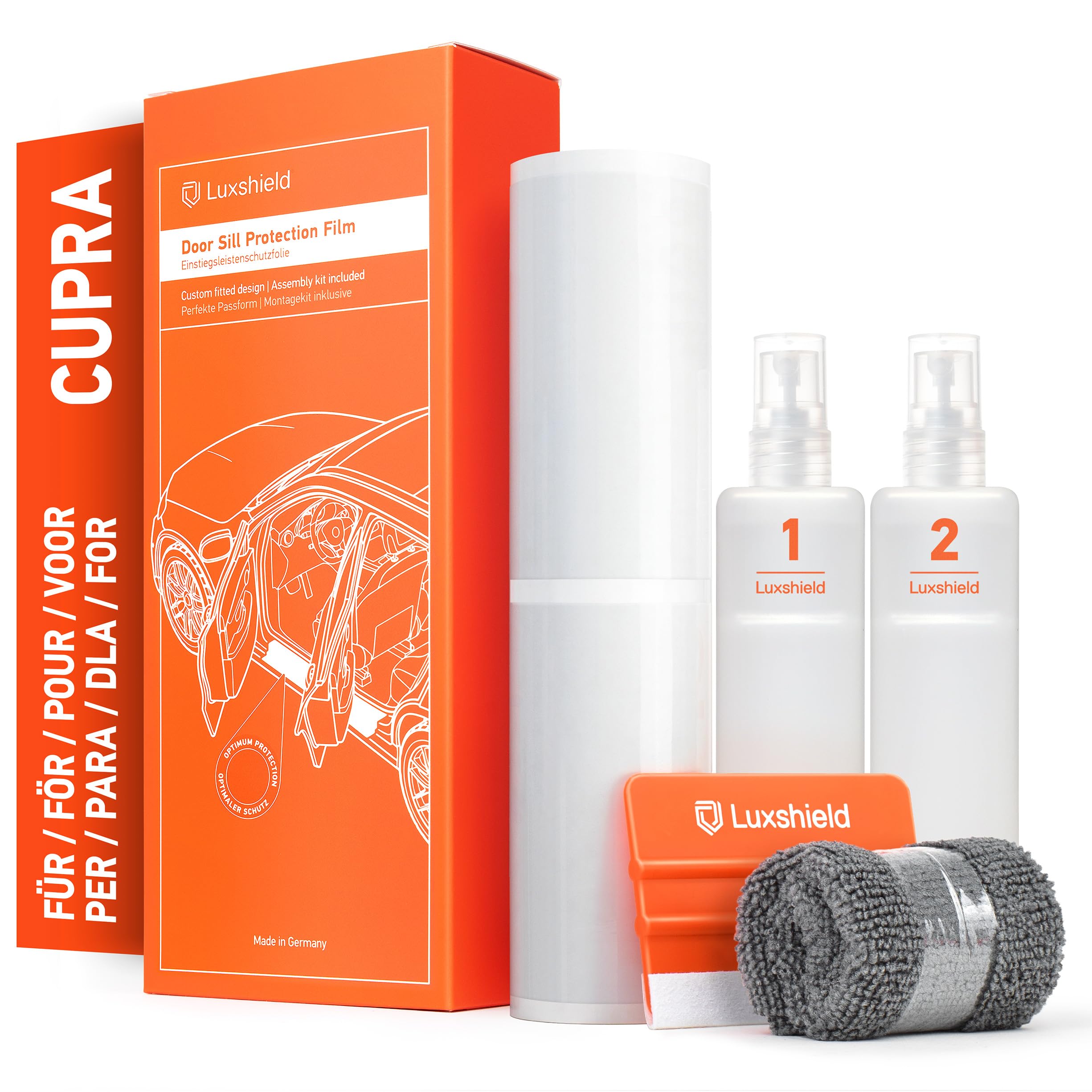 Luxshield Battitacco Auto Antigraffio Pellicola per Cupra Born I 2021-2026 - Protezione Accessori Tuning Portiera - Trasparente Lucido