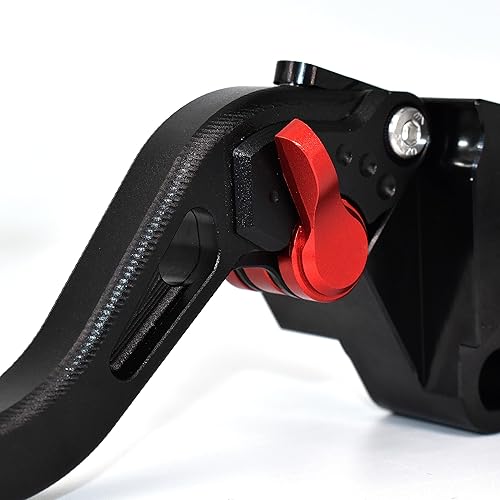 Miniatura 2 de ESPEEDMTC para Kawasaki Ninja H2 H2R 2015-2020 Aleación de aluminio modificada CNC Accesorios de palanca de embrague de freno de tamaño largo (rojo)