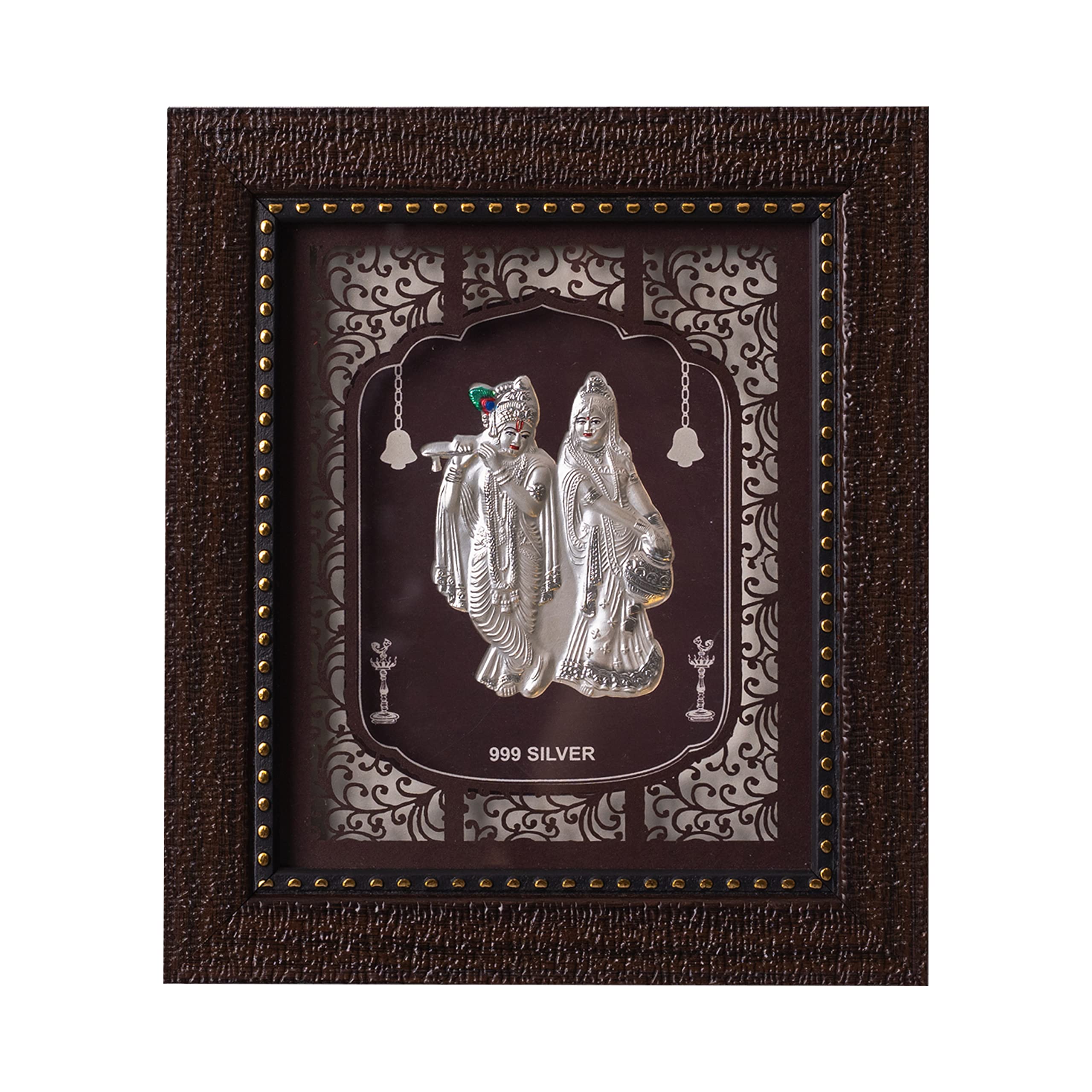 Hem Jewels Pure Silver Radhe Krishna Frame for Gift & Home Decor (7.5x6.5 Inch)-picture-28