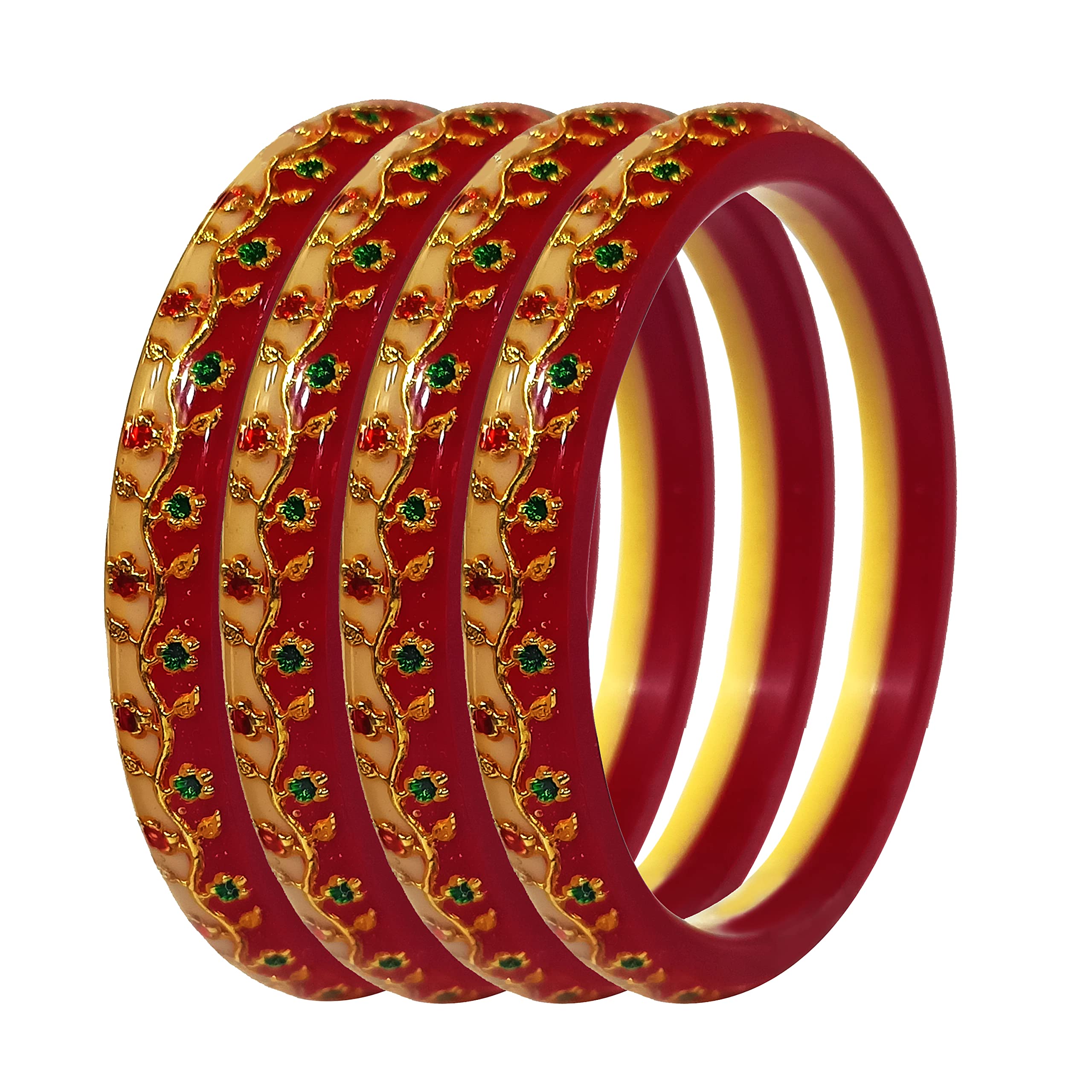 Bangoli Style Seep Plastic Bangle for Girls/Womens (4Pc) (2.8) (B0BTTJH6FC) Amazon Price History, Amazon Price Tracker