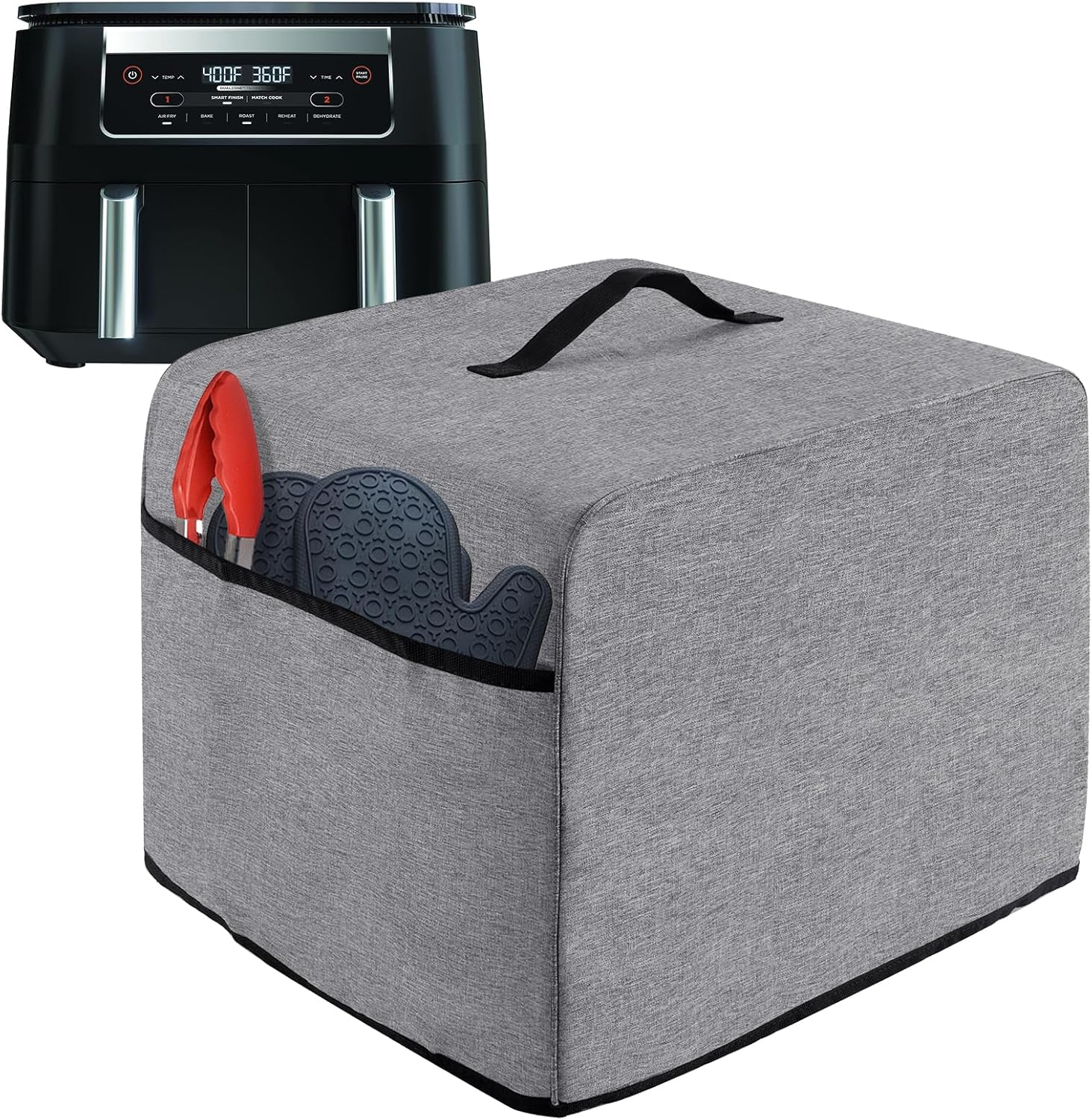 Air Fryer Cover for Ninja Dual Basket Air Fryer, Heavy Duty Heat-Resistant Dust Cover for Ninja DZ201 Foodi 8 Quart 2 Basket Dual Zone Air Fryer, 15.7×14.11×2.5Inches Air Fryer Cover for Ninja Dual Basket Air Fryer, Heavy Duty Heat-Resistant Dust Cover for Ninja DZ201 Foodi 8 Quart 2 Basket Dual Zone Air Fryer, 15.7×14.11×2.5Inches