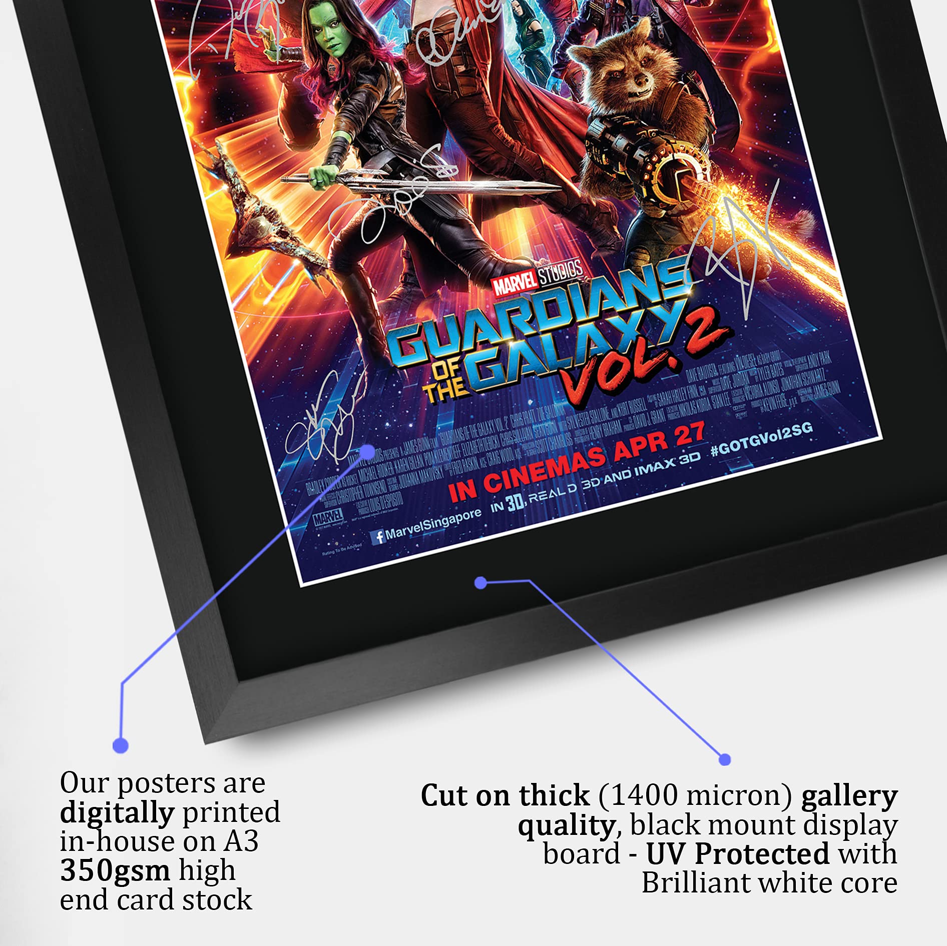 HWC Trading A3 FR Guardians of The Galaxy Vol 2 Chris Pratt and Cast Gifts Printed Poster Signed Autograph Picture for Movie Memorabilia Fans - Image 4