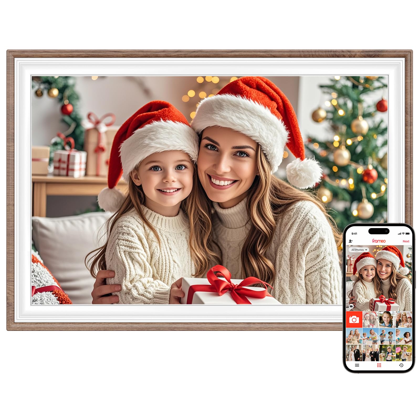 Frameo 10.1" Digital Picture Frame, Smart WiFi Digital Photo Frame with 1280x800 HD IPS Touch Screen 32GB Storage Auto-Rotate Wall Mounted, Share