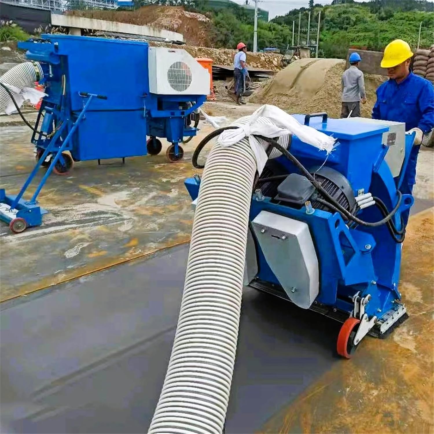 Portable Pavement Shot Blasting Machine for Concrete Surface Profiling, Walk Behind Vacuum Road Blaster for Asphalt Preparation, Parking Deck Resurfacing, Bridge Deck Maintenance