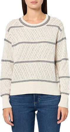 NIC+ZOE Womens Pointelle Stripe Sweater