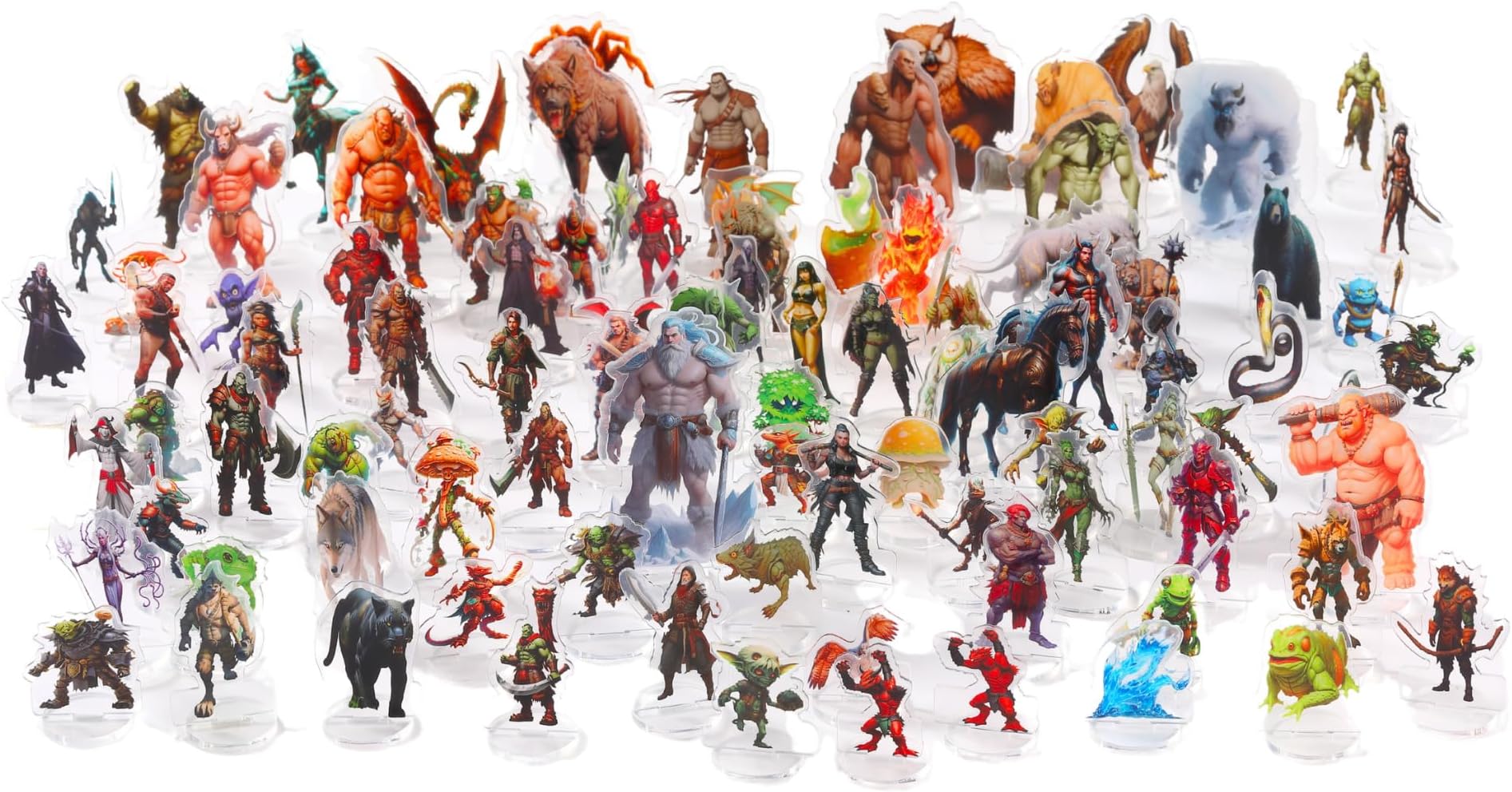 DND Miniatures Bulk Tribal Theme Dungeons and Dragons Starter Set 2D Figurines D&D 5E Terrain Minis Kit Pathfinder Map Flat Figures TTRPG Adventures Accessories Tabletop RPG Supplies DM Players Gifts