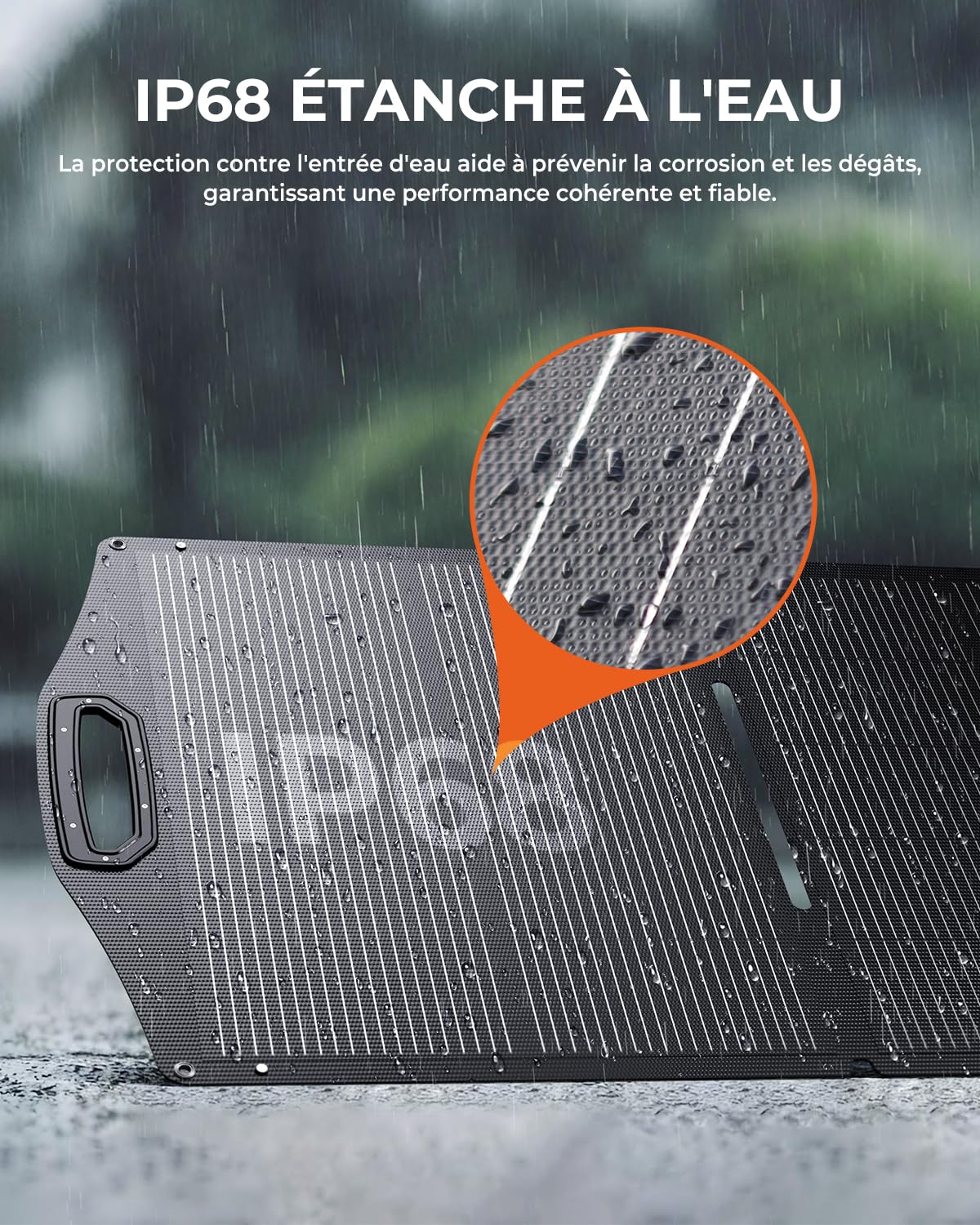 BigBlue 150W Panneaux Solaires Portable ETFE (20,8V/9,23A), Étanchéité IP68 | N-TYPE Chargeur Solaire Pliables avec Béquille, Câble Adaptateur MC-4 vers DC compatible pour Station d’alimentation Camping
