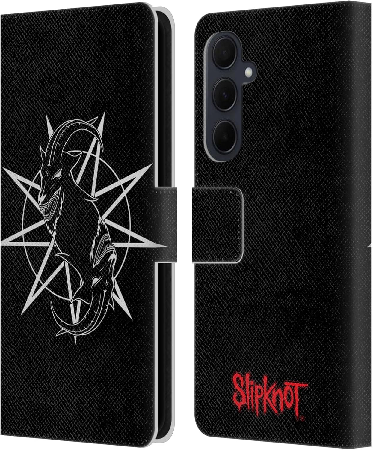 Head Case Designs Officially Licensed Slipknot Goat Logo Key Art Leather Wallet Case Compatible with Samsung Galaxy A35 5G