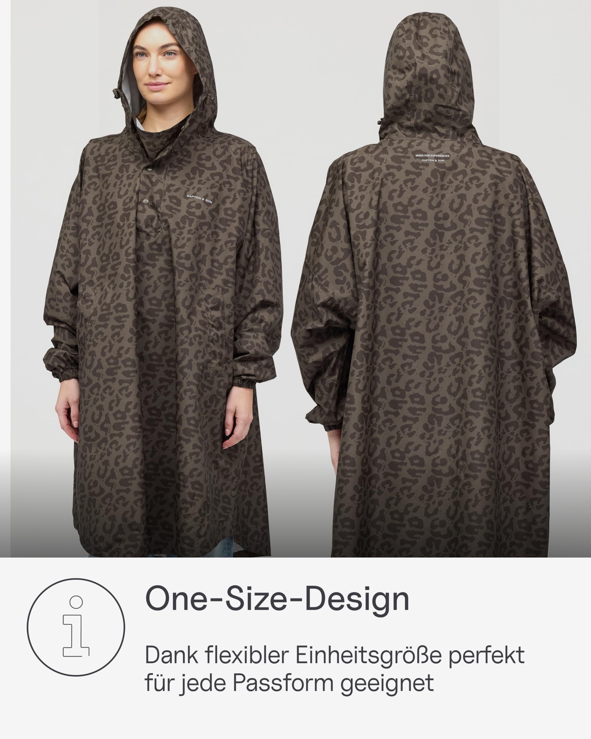 Kapten & Son Rechenponcho All Black, Sandstone, Leo Dark Brown | Regenjacke Unisex