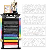 Vista 10 de Tilhumt 10/12 Belts Karate Belt Display Rack with Photo Shelf, Felt Taekwondo Belt Display Rack Martial Arts Belt Display for Adults TKD, BJJ