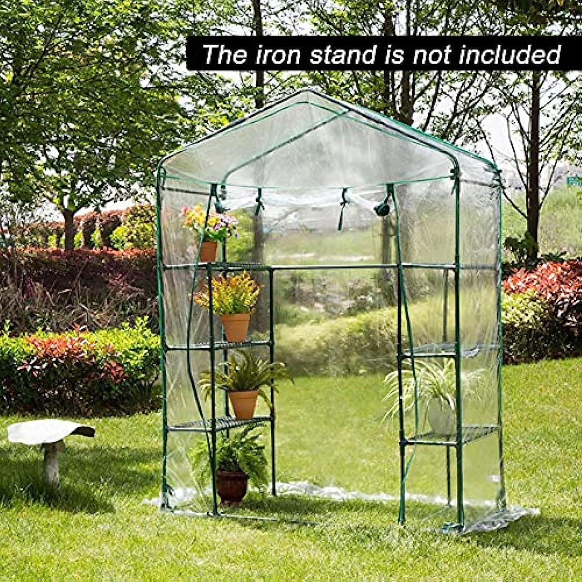 Cubierta de plástico para invernadero, cubierta de invernadero, cubierta para invernadero, tomate, invernadero, impermeable, película de repuesto transparente, PVC, 143 x 143 x 195 cm (B: 143 x 143 x