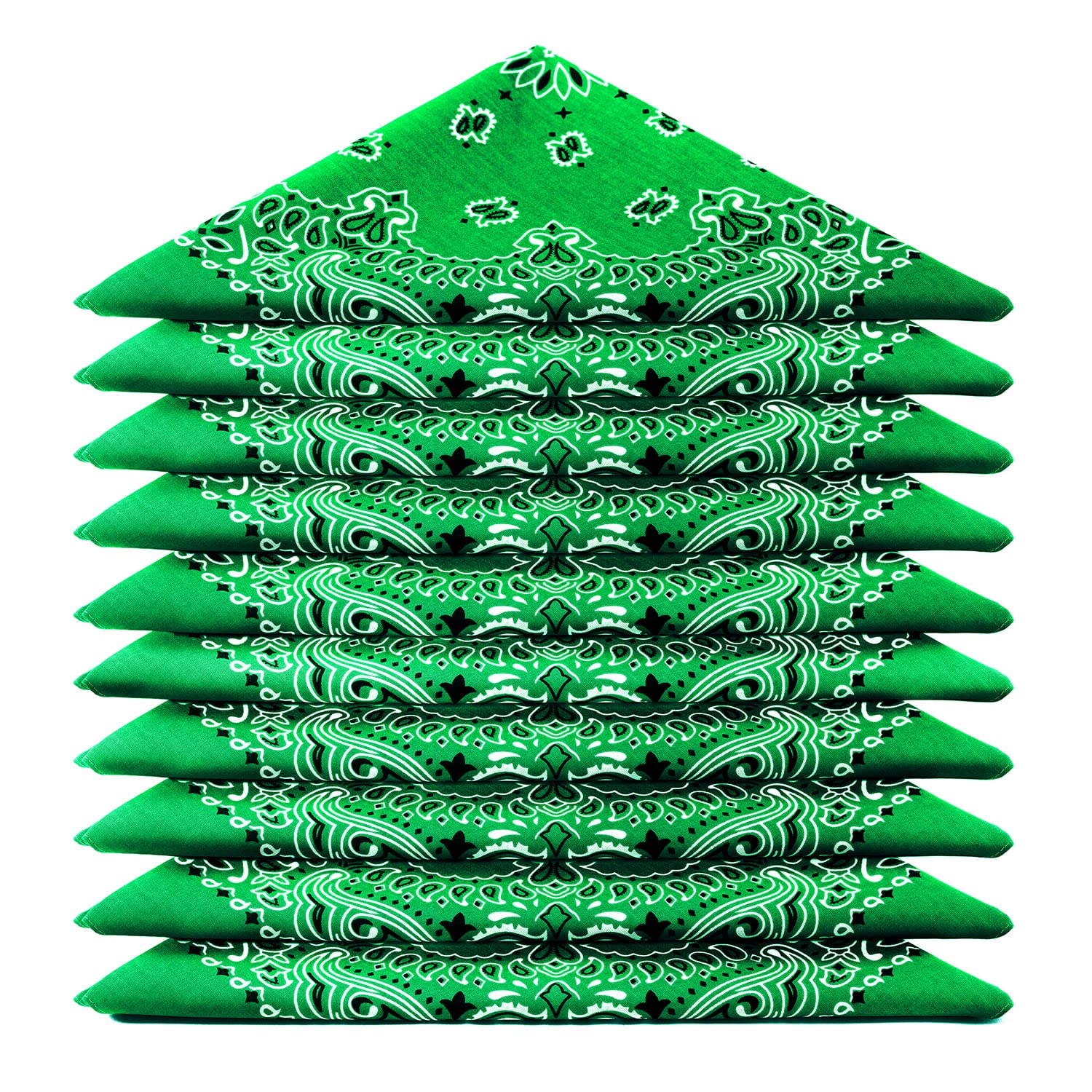 ...KARL LOVEN Bandana Set of 5 10 20 – Paisley Mandala Pattern – 100% Cotton – Top Thickness – 20 Exclusive Colours, Green (Mandala Pattern), Lotto di 20