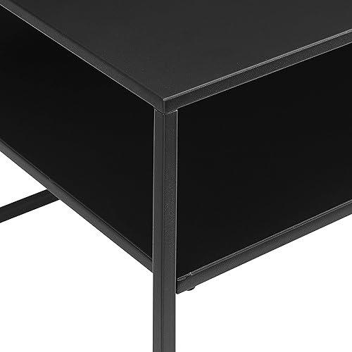 Miniatura 6 de Crosley Furniture Braxton - Mesa auxiliar pequeña con estante de almacenamiento para sala de estar, color negro mate
