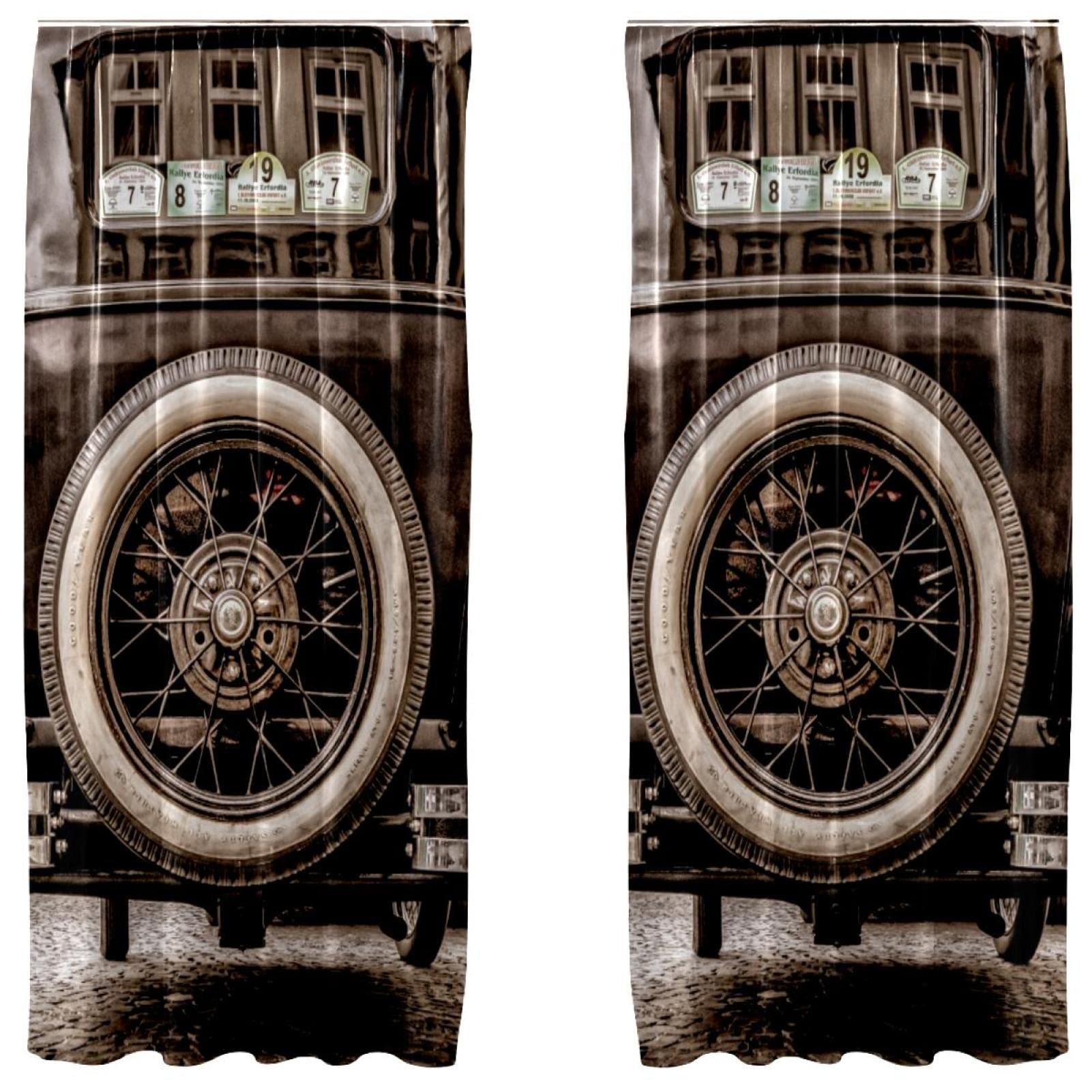 Rideaux occultants chambre enfant microfibre voiture rétro