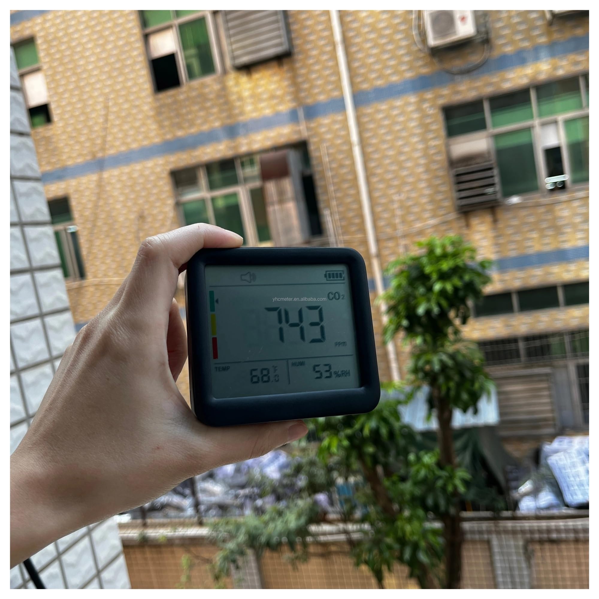 Monitor jakości powietrza, 5000ppm Wyświetlacz LCD Detektor miernika CO2 Detektor stężenia dwutlenku węgla do wykrywania gazów cieplarnianych w rolnictwie w pomieszczeniach,do domu, biura, samochodu