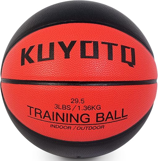 KUYOTQ 3lbs Weighted Basketball Size 7 29.5" Composite Leather Outdoor Indoor Men Women Youth Training Equipment Improving...