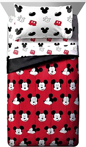 Miniatura 2 de Jay Franco Disney Mickey Cute Faces - Juego de ropa de cama individual de 7 piezas, incluye juego de cama, juego de sábanas