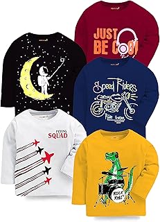 Kuchipoo Boys Full Sleeves Regular Fit Cotton T-Shirt