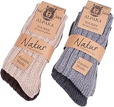 Brubaker 4 Paia di Calzini di Alpaca - Calze Invernali con Lana di Alpaca - Set di calzini per Uomini e Donne - Molto Soffici, Spessi