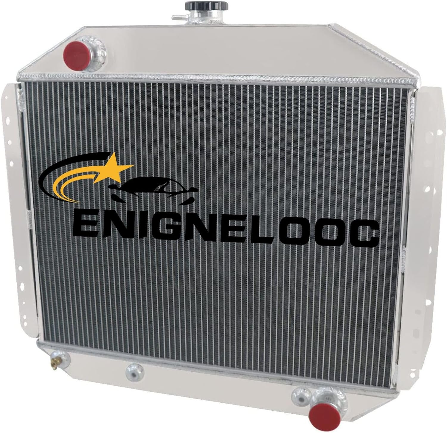 4 Row Core Aluminum Radiator for 1966-1979 Ford Bronco F150 F250 F350 F-Series Pickup L6 V8 Truck Chevy Engines 1967 1968 1969 1970 1971 1972 1973 1974 1975 1976 1977 1978