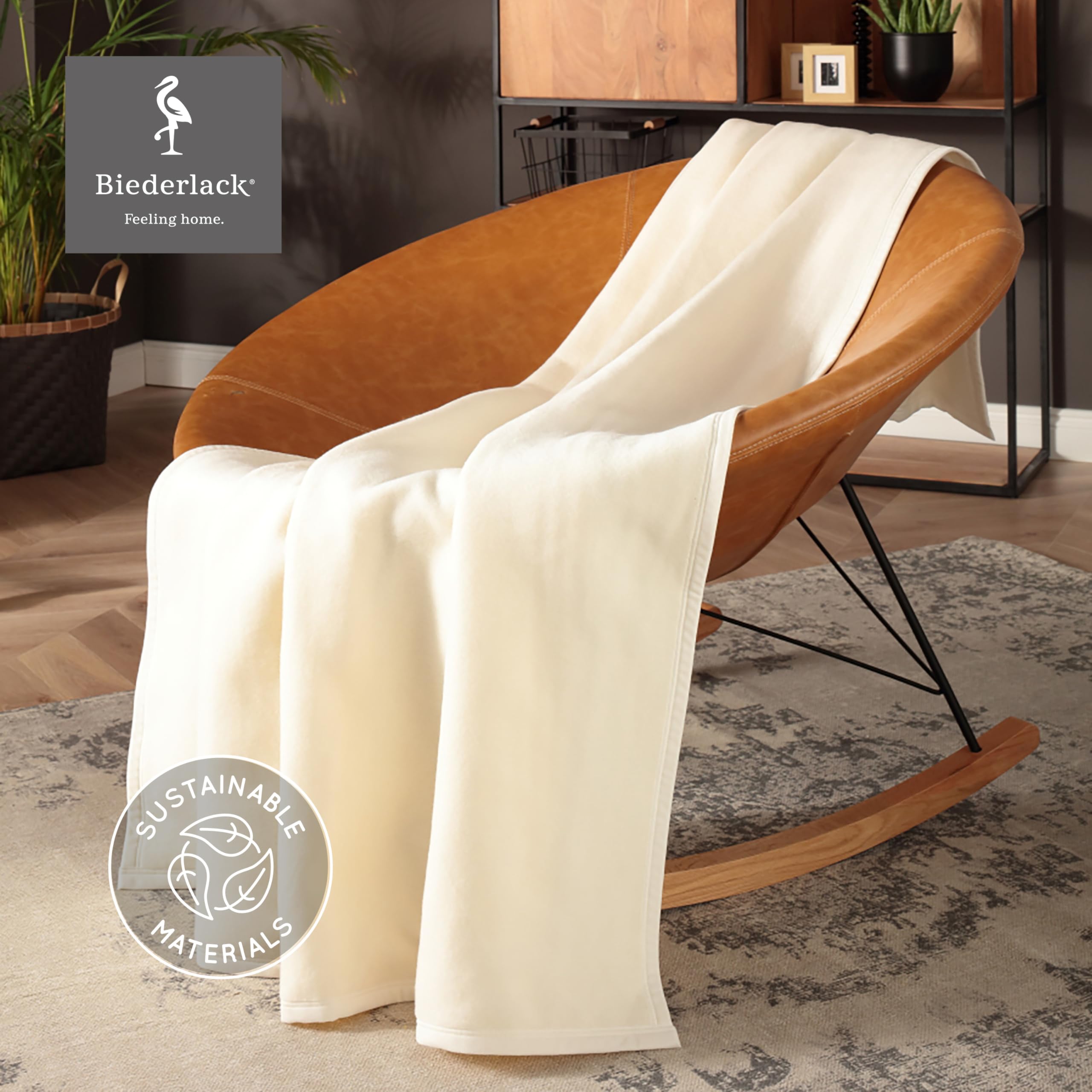 biederlack® Flauschige Kuscheldecke Pure Cotton, Couch-Decke in 150x200 cm | Made in Germany, schöne Sofadecke, Wohndecke aus 100% Baumwolle, warme Baumwolldecke, OEKO-TEX Made in Green
