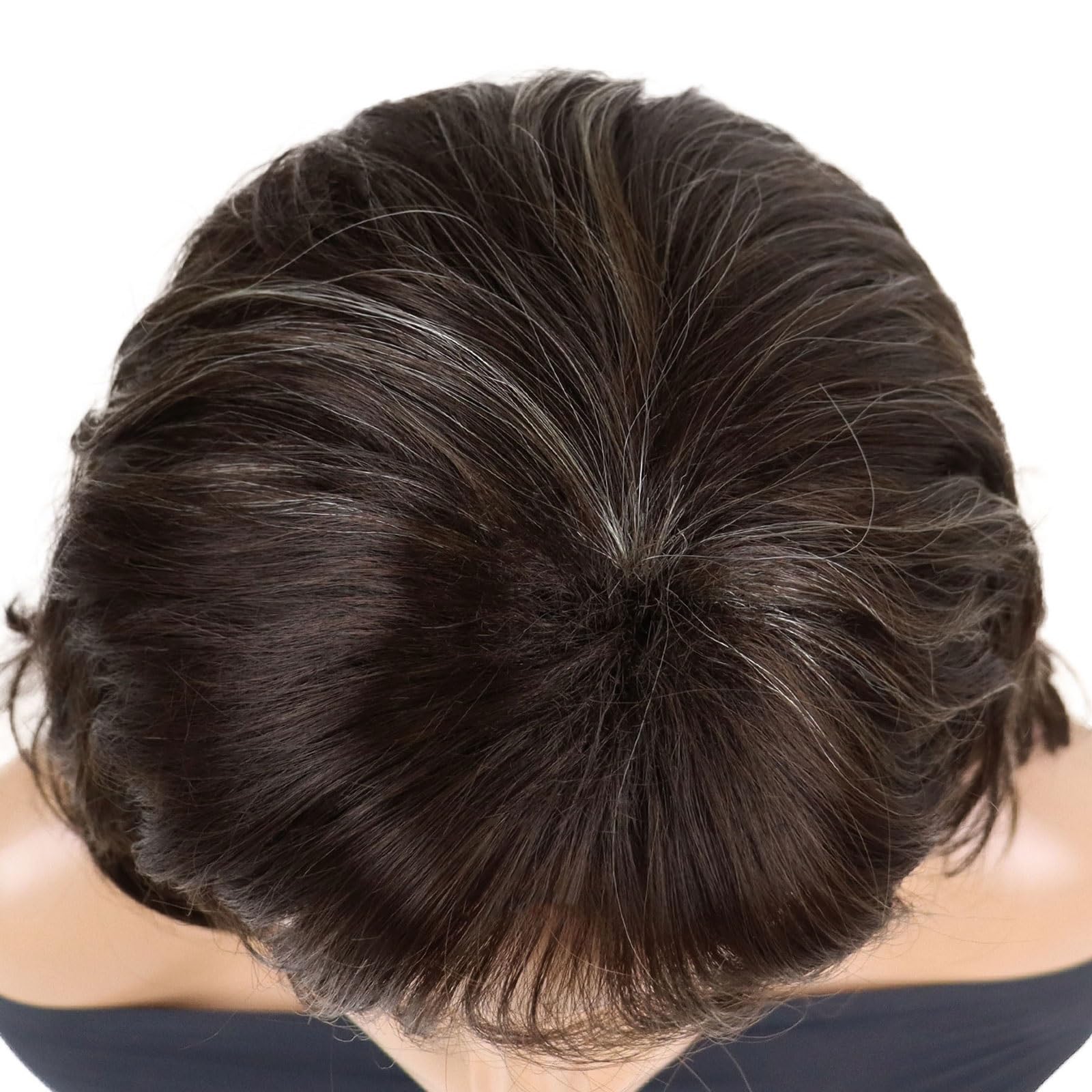 Parrucca di capelli naturali casual da donna, per uso quotidiano, evidenziata, misto capelli sintetici, parrucca marrone con frangia, parrucca di ricambio lunga e riccia (multicolore colore)