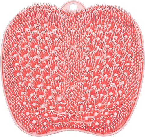 BESKAR Esterilla para pies de ducha más grande con ventosas antideslizantes limpia, suaviza y exfolia tus pies sin doblarse, circulación del pie y