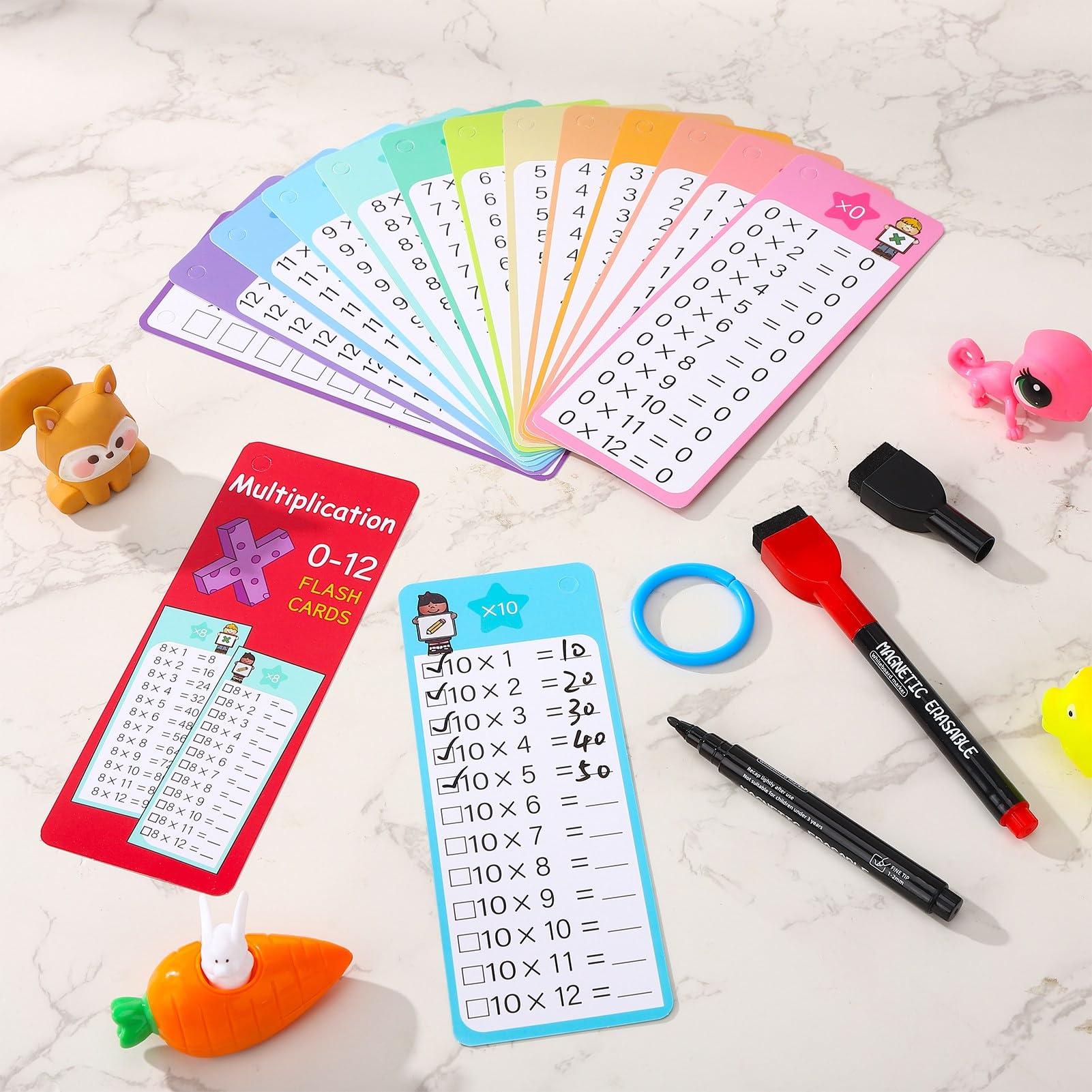 Pack of 4 Times Table Math Flash Cards 1-12 - Image 4