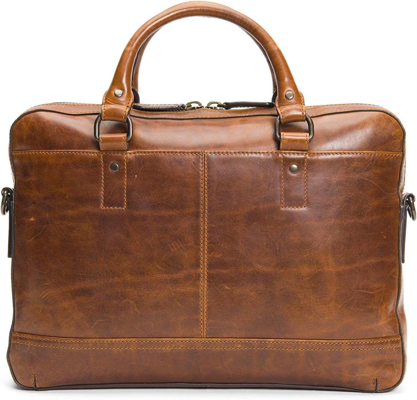 Frye mens Logan Zip Briefcase, Cognac, One Size US