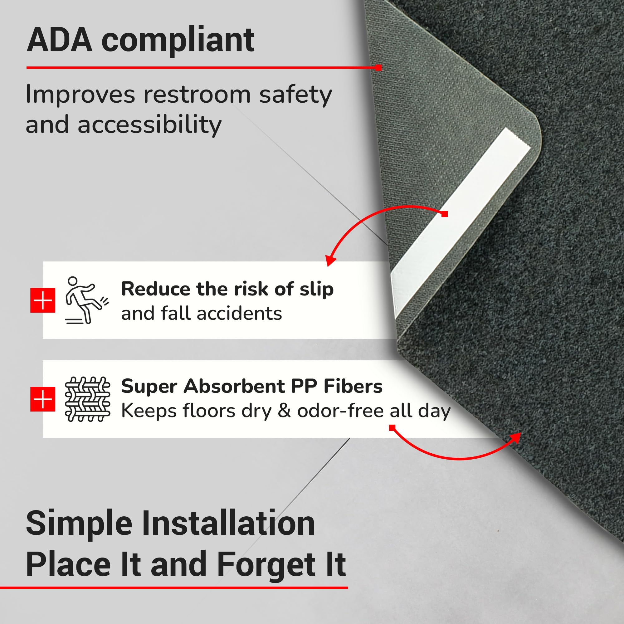 Disposable Commode Mats, Odor Eliminating, Non-Slip Adhesive, Case of 12, Charcoal, Made in the USA — Amazon image 6