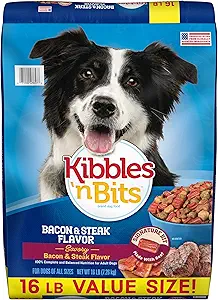 Kibbles 'n Bits Dry Dog Food, Savory Bacon & Steak Flavor, 16 lb